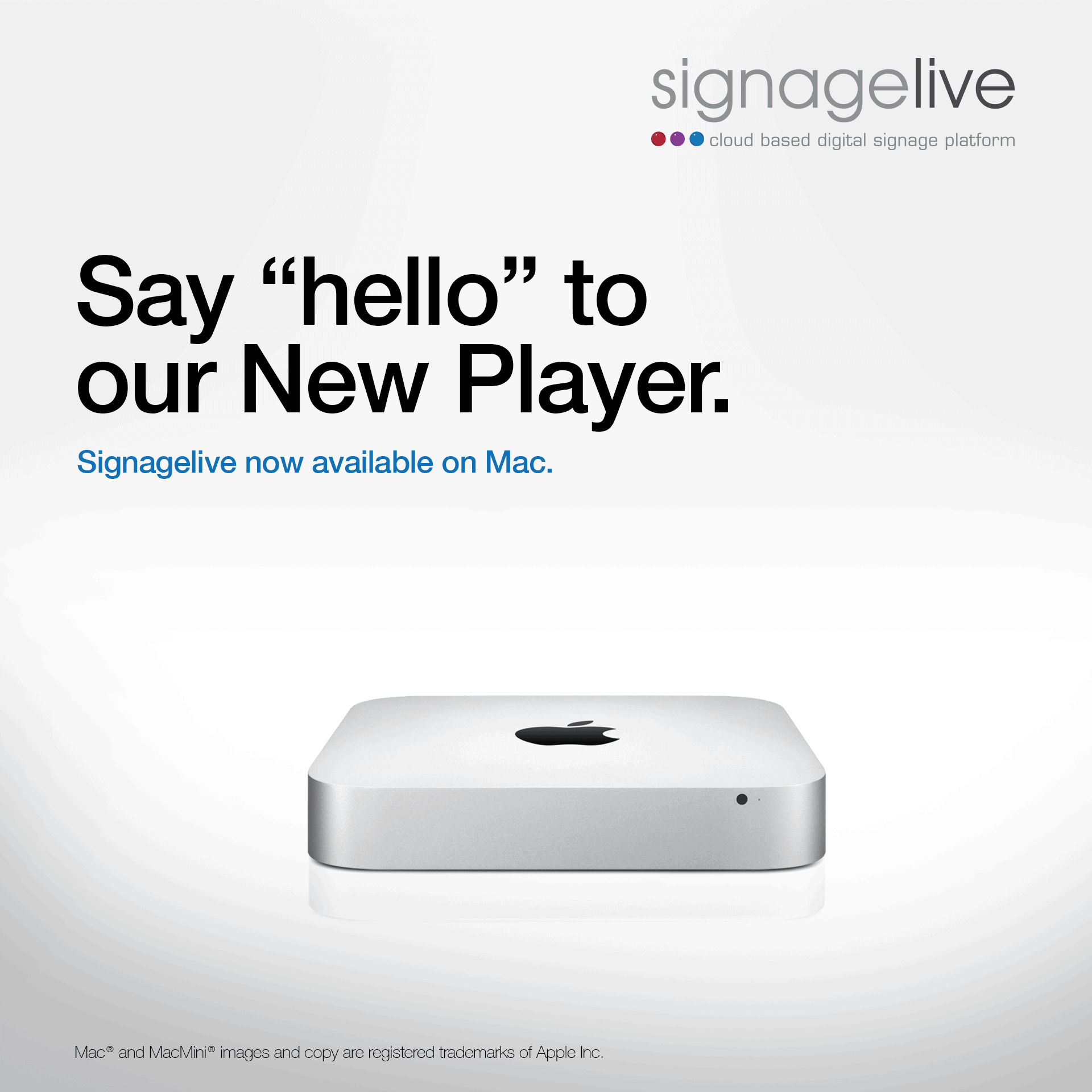 .Signagelive announces support for Apple Mac at ISE2018 and