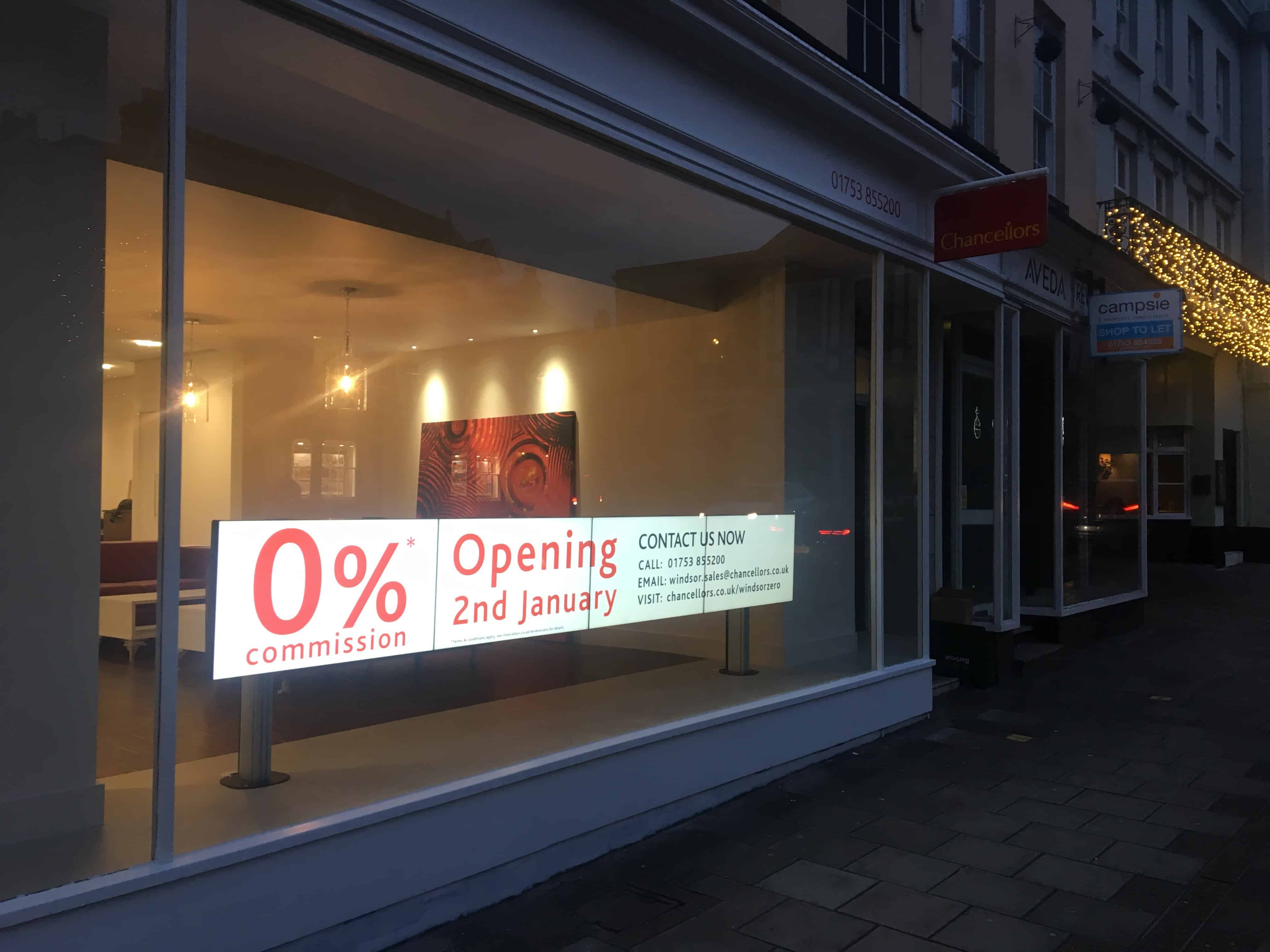Chancellors Estate Agents window displays go digital