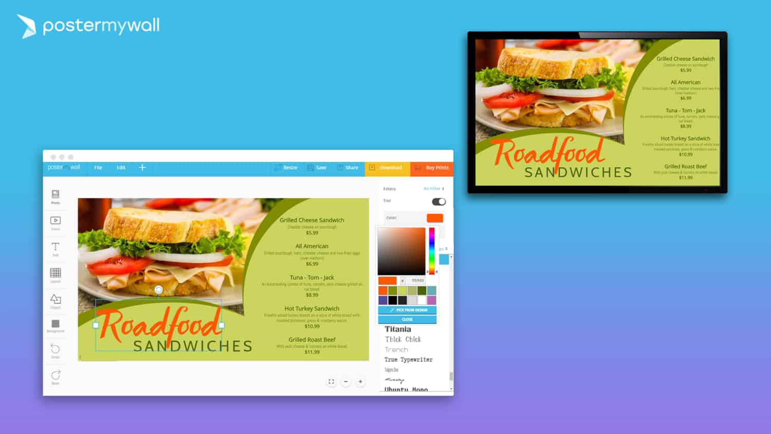 PosterMyWall a content creation solution for Signagelive customers