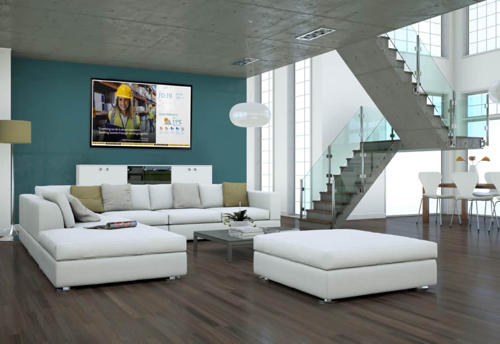 Four views of modern interior loft design 3d Illustration