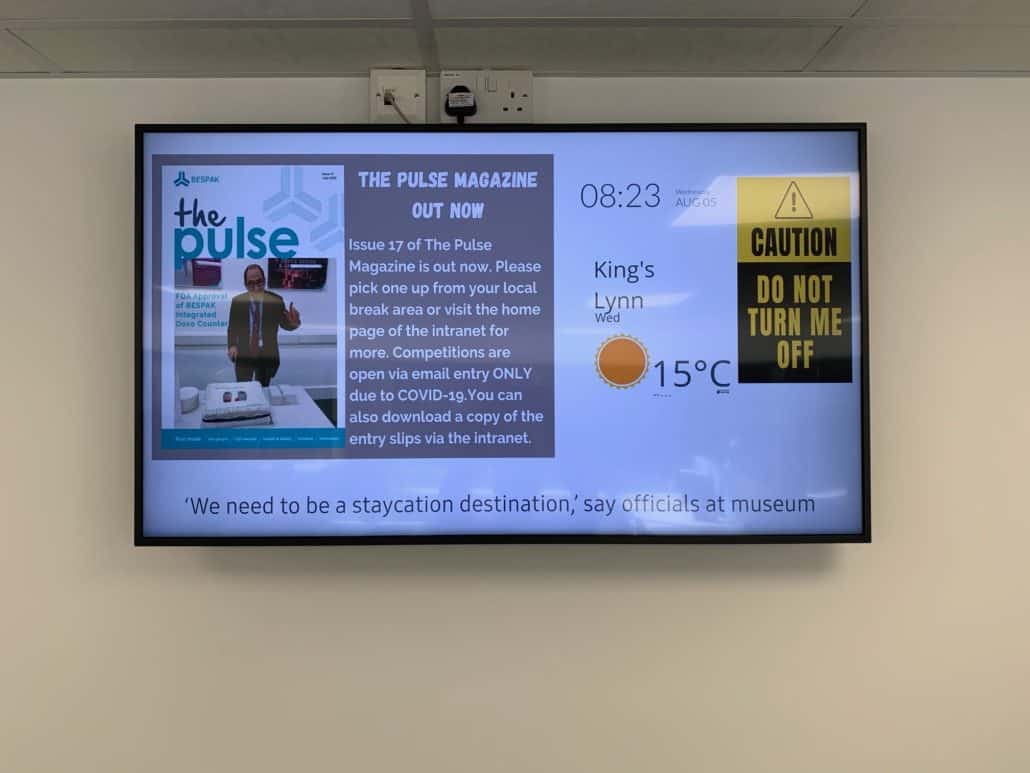 Bespak use Signagelive to communicate and broadcast to their employees