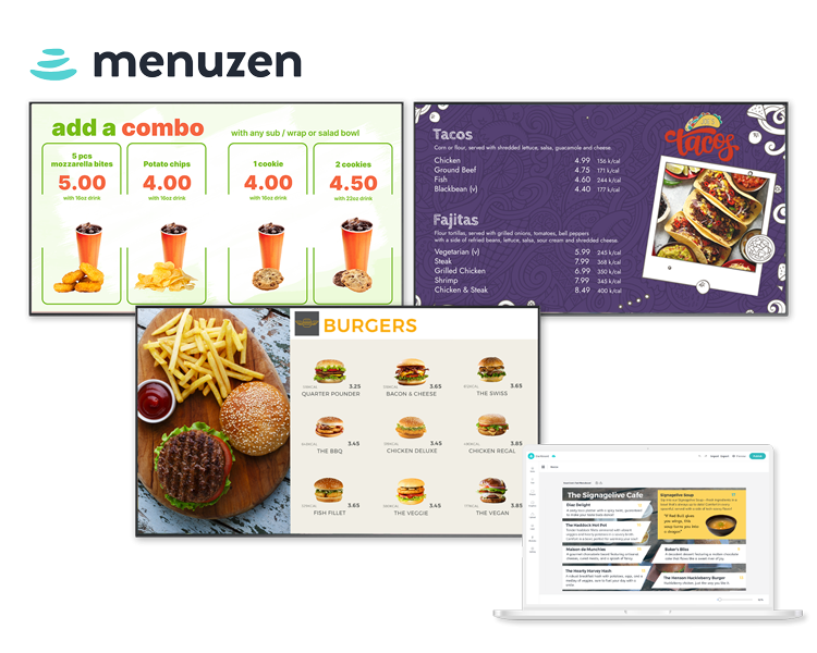 Effortlessly create digital menu board designs