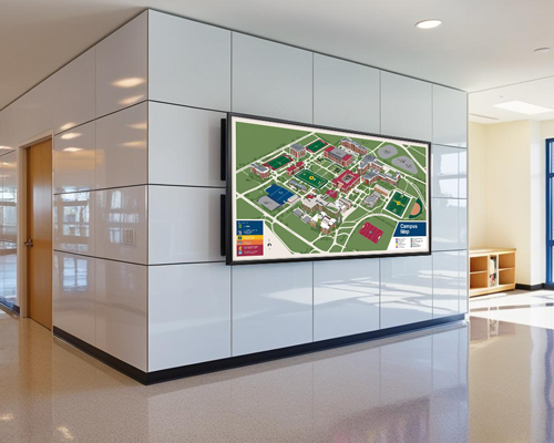 Reduce costs using wayfinding digital signage on campus