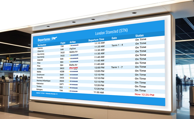 Keep passengers on the move with digital signage for transportation
