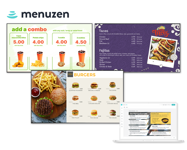 Effortlessly create digital menu board designs